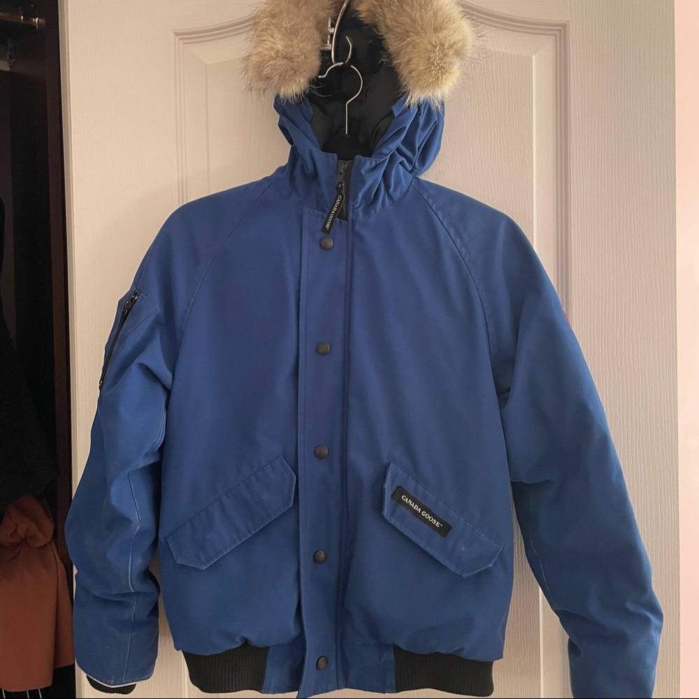 Canada Goose Blue Bomber Jacket (Youth L)